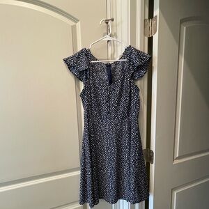 Altar’d State Navy blue & white polka dot mini dress. Size Small.